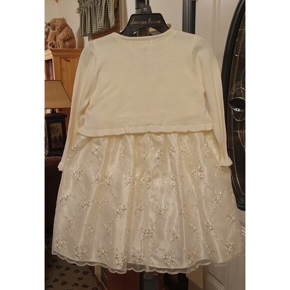 American Princess Girl's Ivory Chiffon Taffeta Formal /Party Dress Size 3/3T NWT - Picture 3 of 10